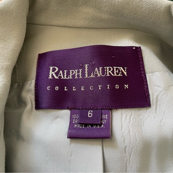 Ralph Lauren Collection Wool Baby Blue Double Breasted Faux Cuff Blazer Size 6 - Picture 8 of 11